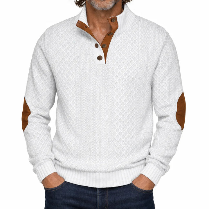 Hollis | Men's Fall Knit Sweater - Color:White;Size:XS