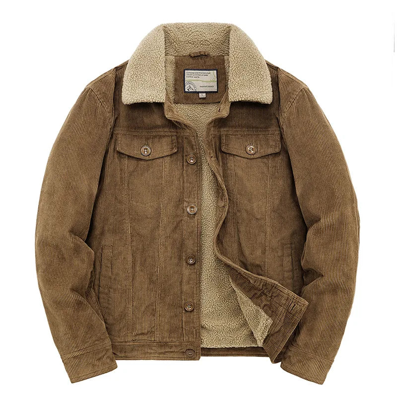 Men's Brown Howard | Men's Corduroy Sherpa Winter Jacket