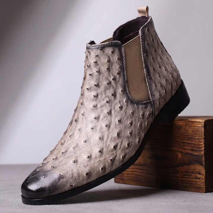 Hugo | Mens Fall Slip On Ankle Boots - Color:Beige;Size:39