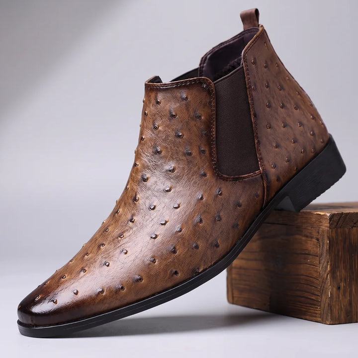 Hugo | Mens Fall Slip On Ankle Boots - Color:Brown;Size:39