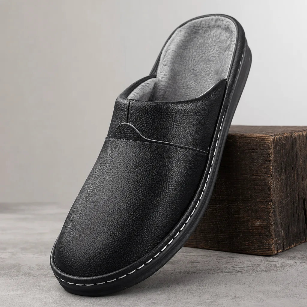 Hugo |  Warm Slip-On House Slippers - Color:Black;Size:38