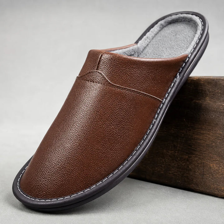 Hugo |  Warm Slip-On House Slippers - Color:Brown;Size:38