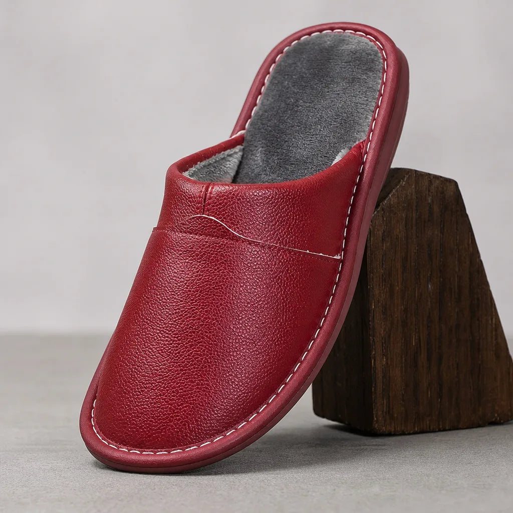 Hugo |  Warm Slip-On House Slippers - Color:Red;Size:38