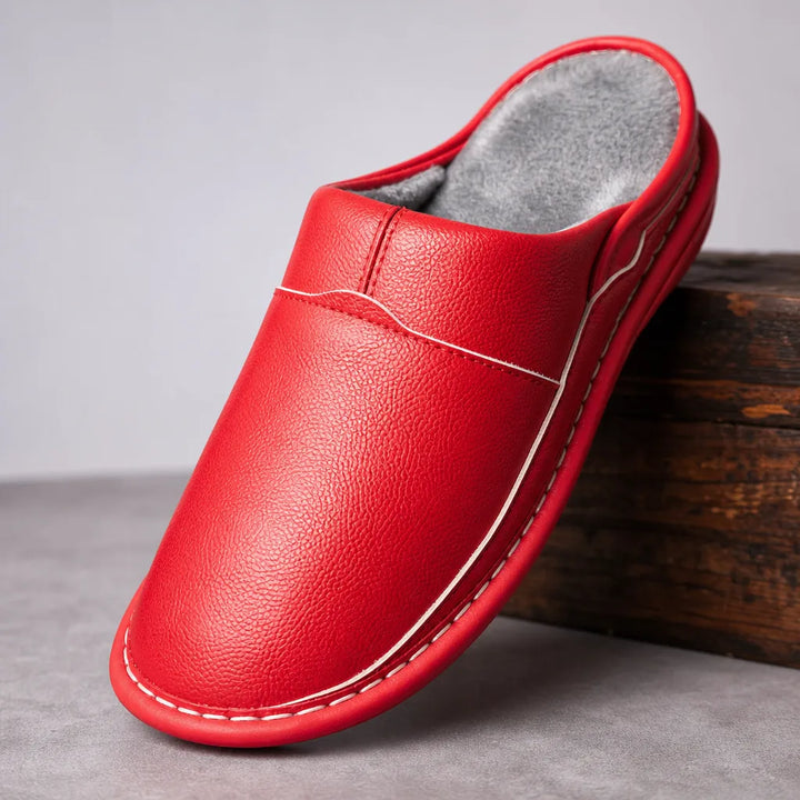 Hugo |  Warm Slip-On House Slippers - Color:Rose Red;Size:38