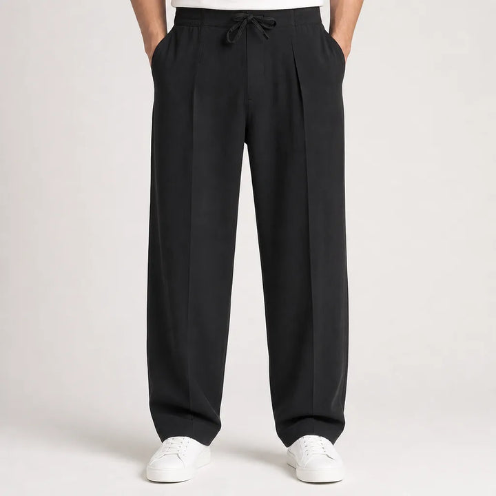 Idris | Baggy Loose Fit Wide Leg Pants - Color:Black;Size:XS