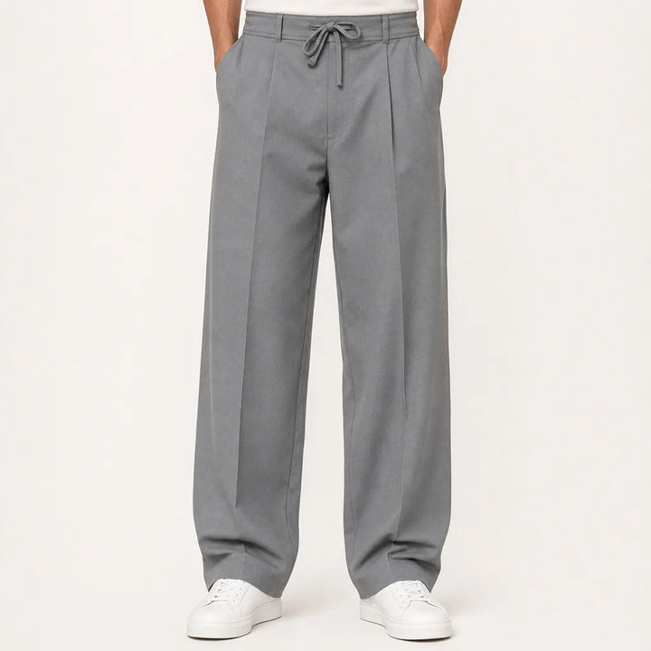 Idris | Baggy Loose Fit Wide Leg Pants - Color:Gray;Size:XS