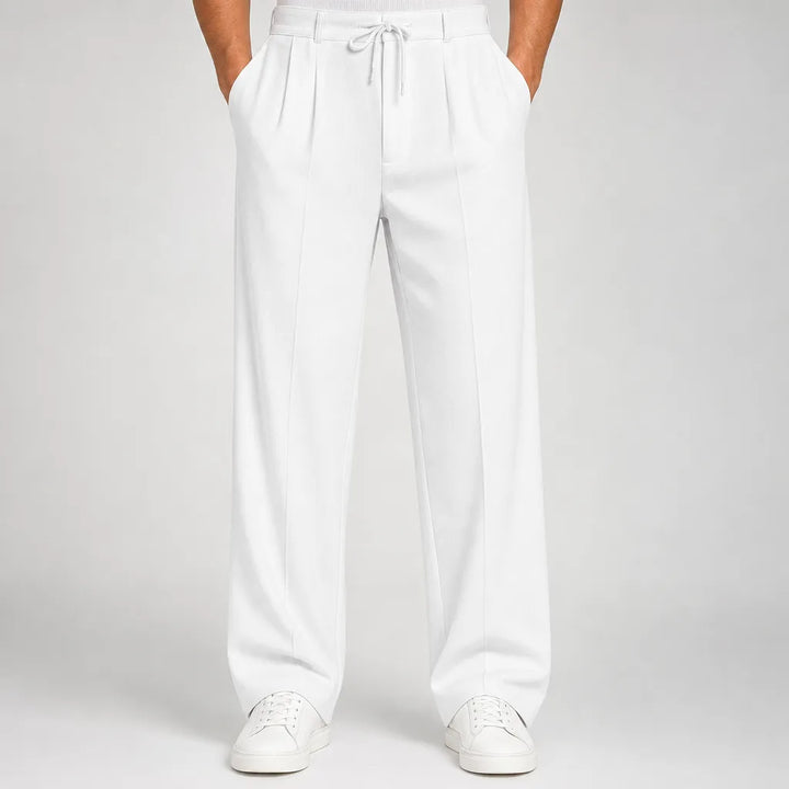 Idris | Baggy Loose Fit Wide Leg Pants - Color:White;Size:XS