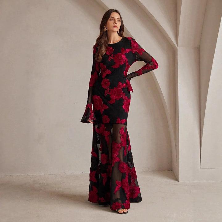 Inaaya | Women's Christmas Party Dress   - Size:XS;Color:Red