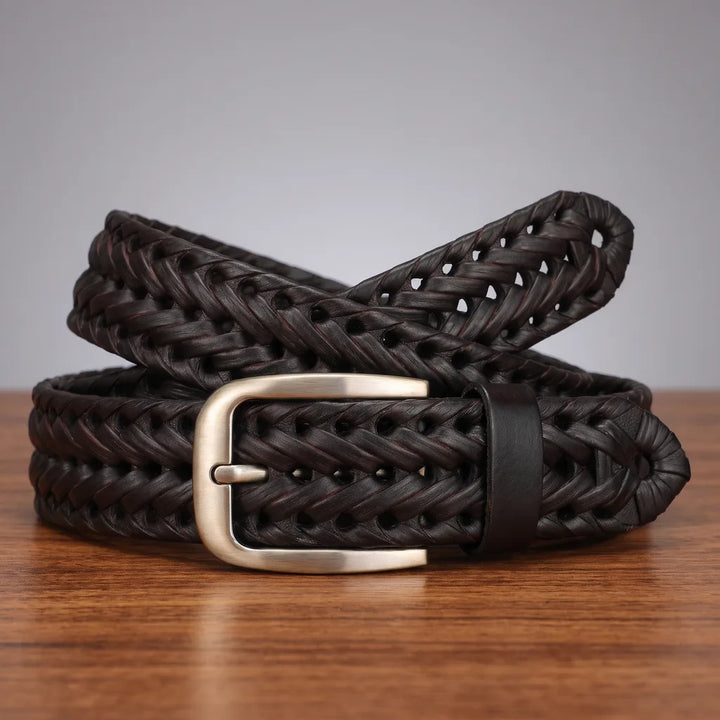 Isaac | Designer Western Woven Men's Belts  - Color:Black;Length (cm):110 cm