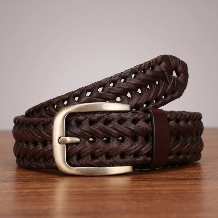 Isaac | Designer Western Woven Men's Belts  - Color:Brown;Length (cm):110 cm