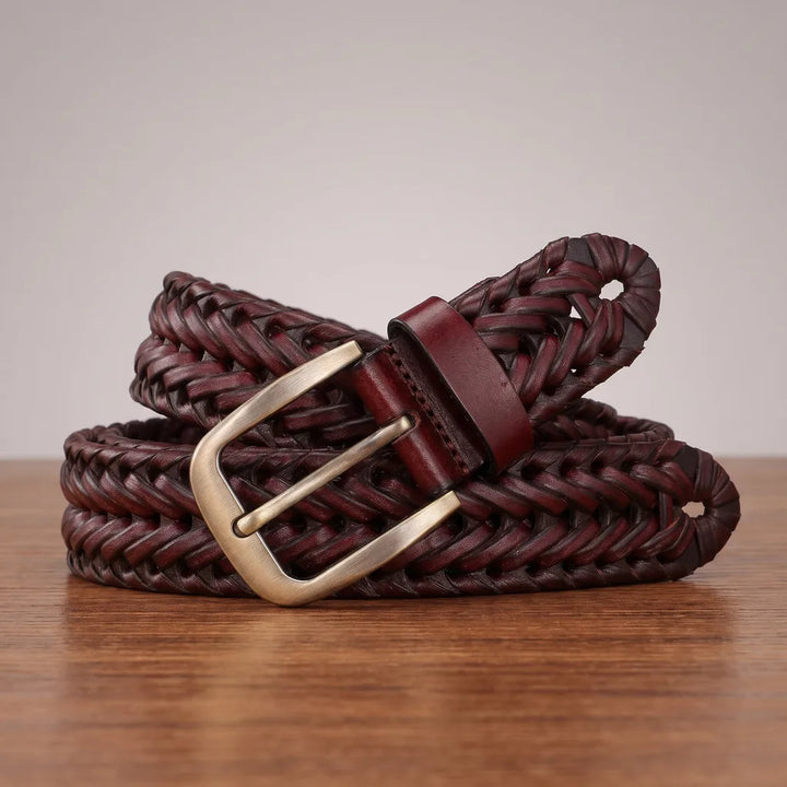 Isaac | Designer Western Woven Men's Belts  - Color:Red;Length (cm):110 cm