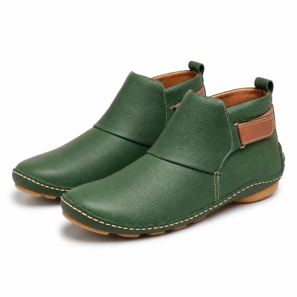 Ivetta | Women's Fall Orthopedic Ankle Boots - Color:Green;Size:38
