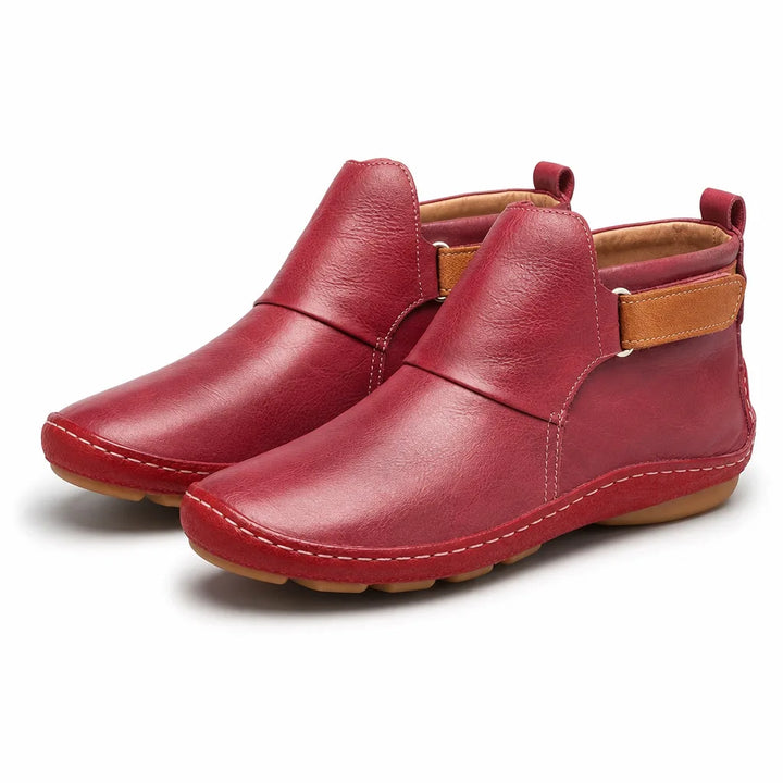 Ivetta | Women's Fall Orthopedic Ankle Boots - Color:Red;Size:38