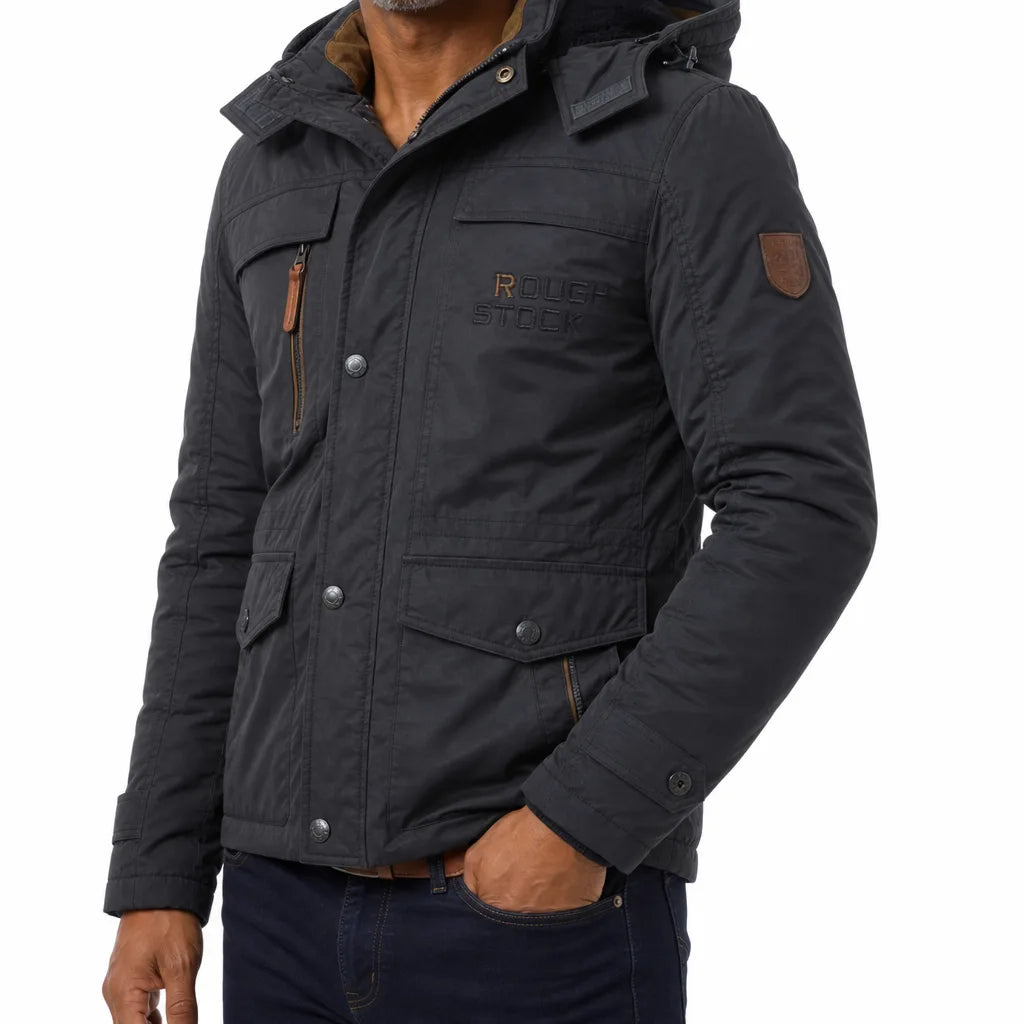 Men's Black Milton Padded Hooded Jacket