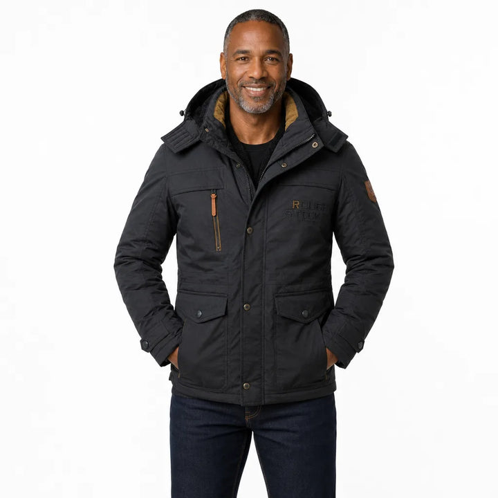 Men's Black Milton Padded Hooded Jacket