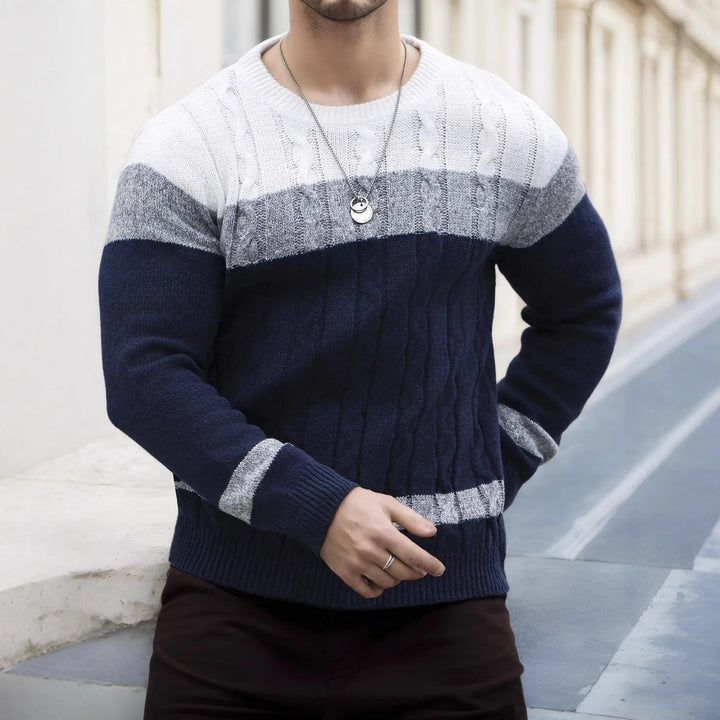 Men's Jamie | Men's Cable Knit Colorblock Sweater