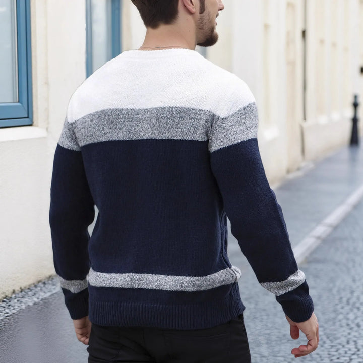 Men's Jamie | Men's Cable Knit Colorblock Sweater