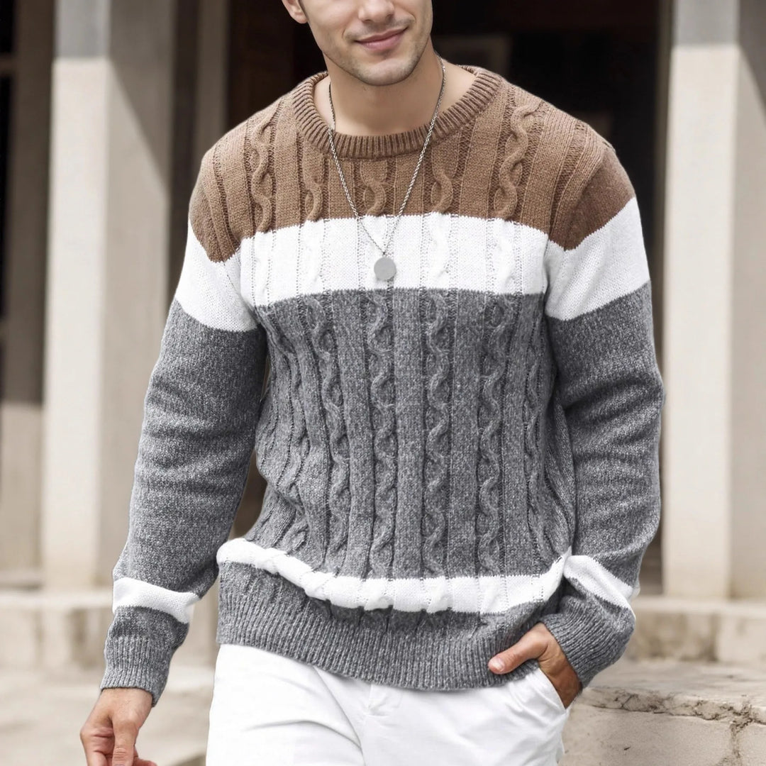 Men's Jamie | Men's Cable Knit Colorblock Sweater