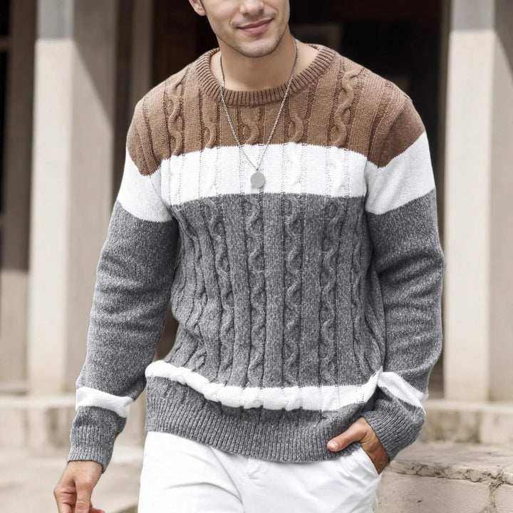Men's Jamie | Men's Cable Knit Colorblock Sweater