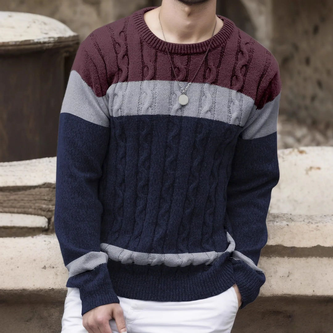 Men's Jamie | Men's Cable Knit Colorblock Sweater