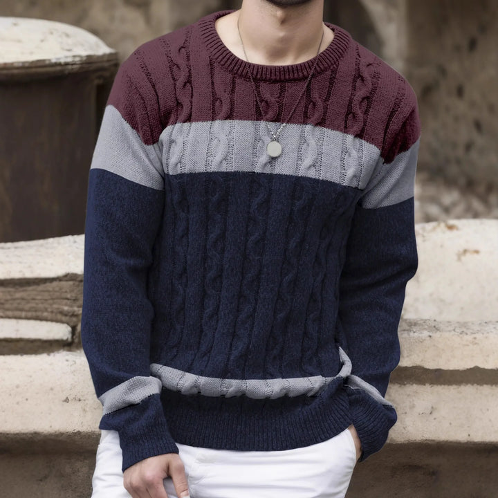 Men's Jamie | Men's Cable Knit Colorblock Sweater