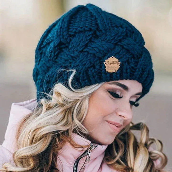 Jamie | Women's Warm Knitted Hat - Color:Blue;Size:One Size