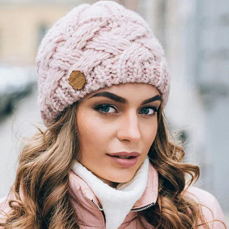 Jamie | Women's Warm Knitted Hat - Color:Pink;Size:One Size