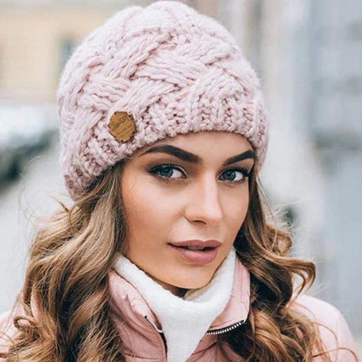 Jamie | Women's Warm Knitted Hat - Color:Pink;Size:One Size