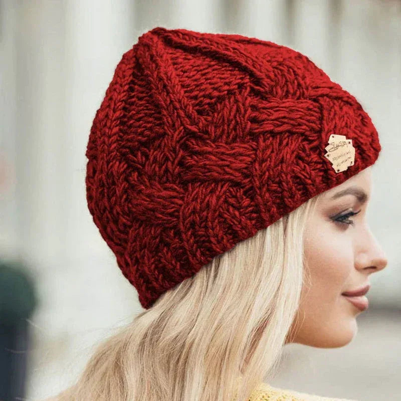 Jamie | Women's Warm Knitted Hat - Color:Red;Size:One Size