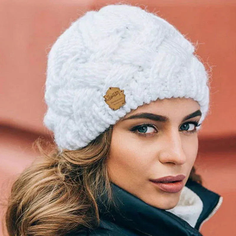 Jamie | Women's Warm Knitted Hat - Color:White;Size:One Size