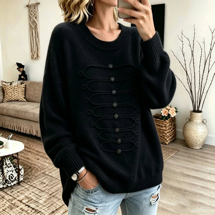 Jane | Women's Oversized Knit Sweater - Black