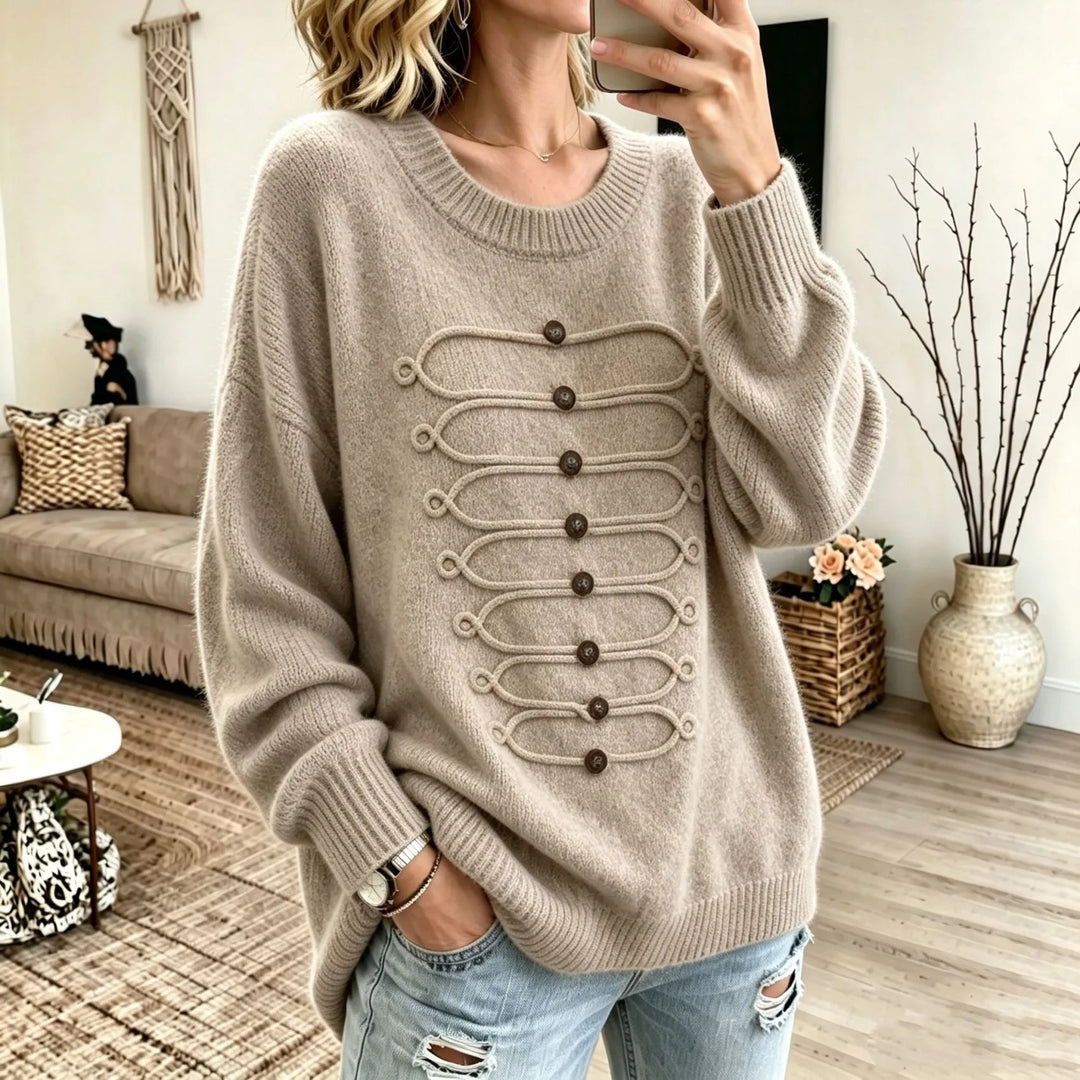 Jane | Women's Oversized Knit Sweater - Khaki