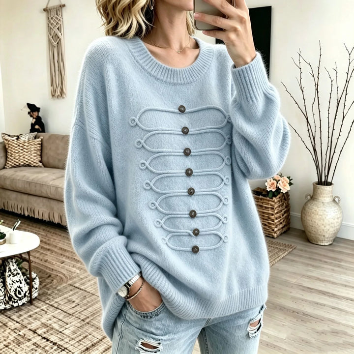 Jane | Women's Oversized Knit Sweater - Light Blue