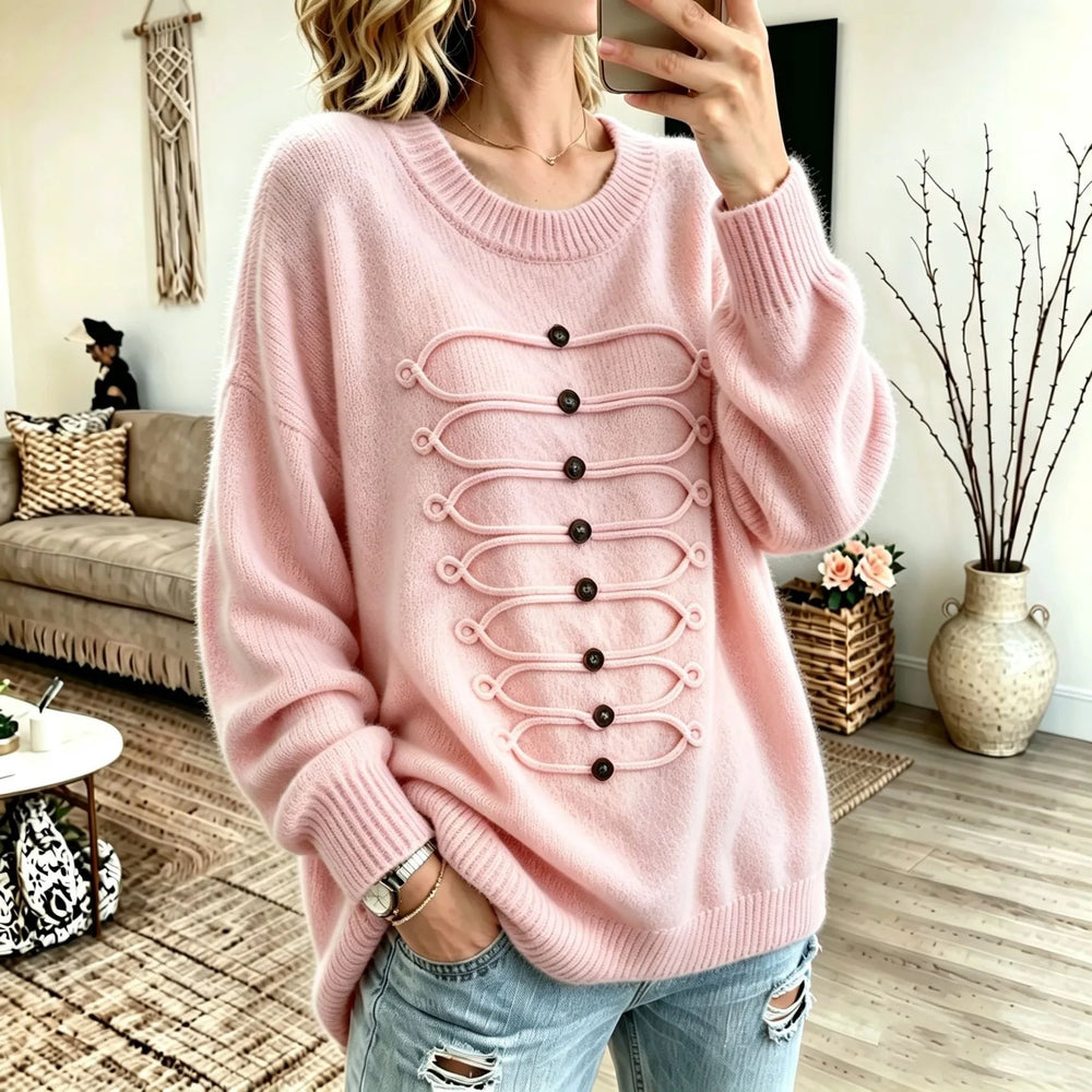 Jane | Women's Oversized Knit Sweater - Pink