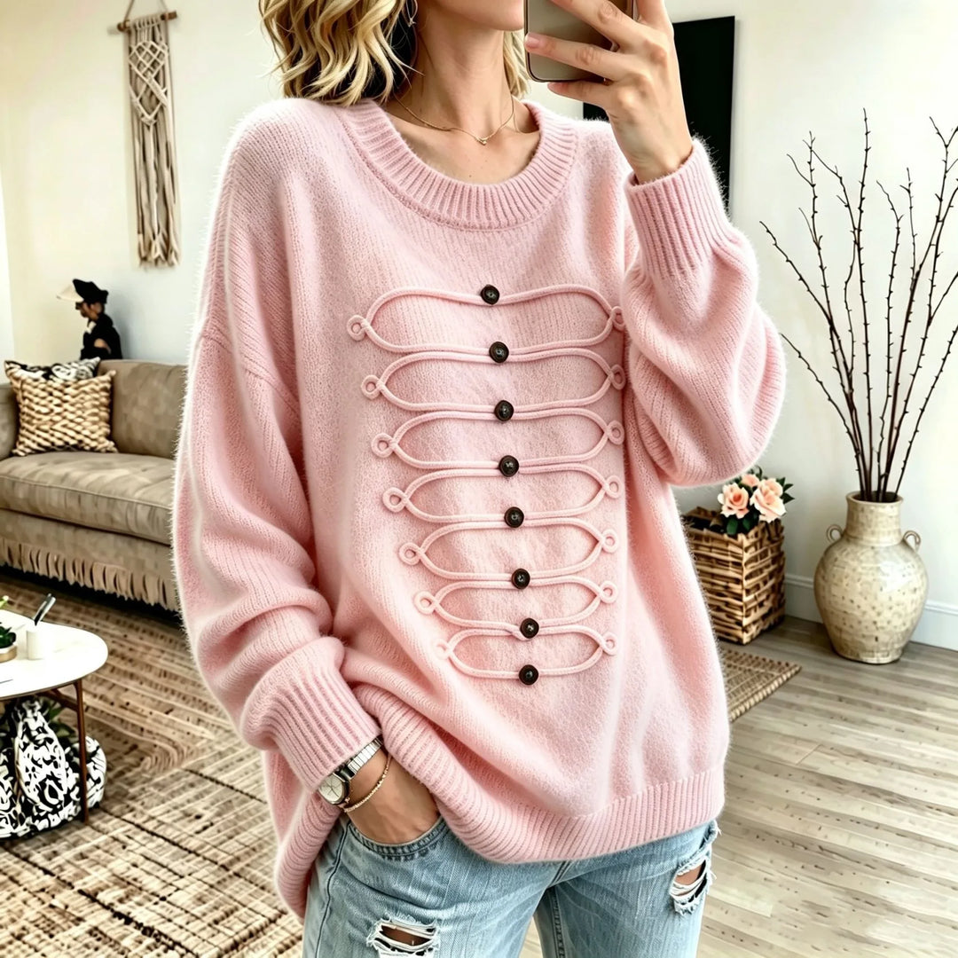 Jane | Women's Oversized Knit Sweater - Pink