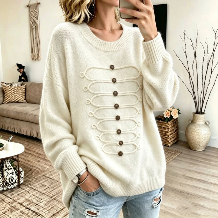 Jane | Women's Oversized Knit Sweater - White