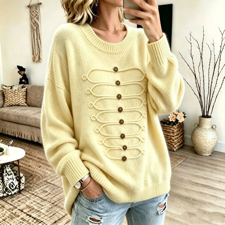 Jane | Women's Oversized Knit Sweater - Yellow