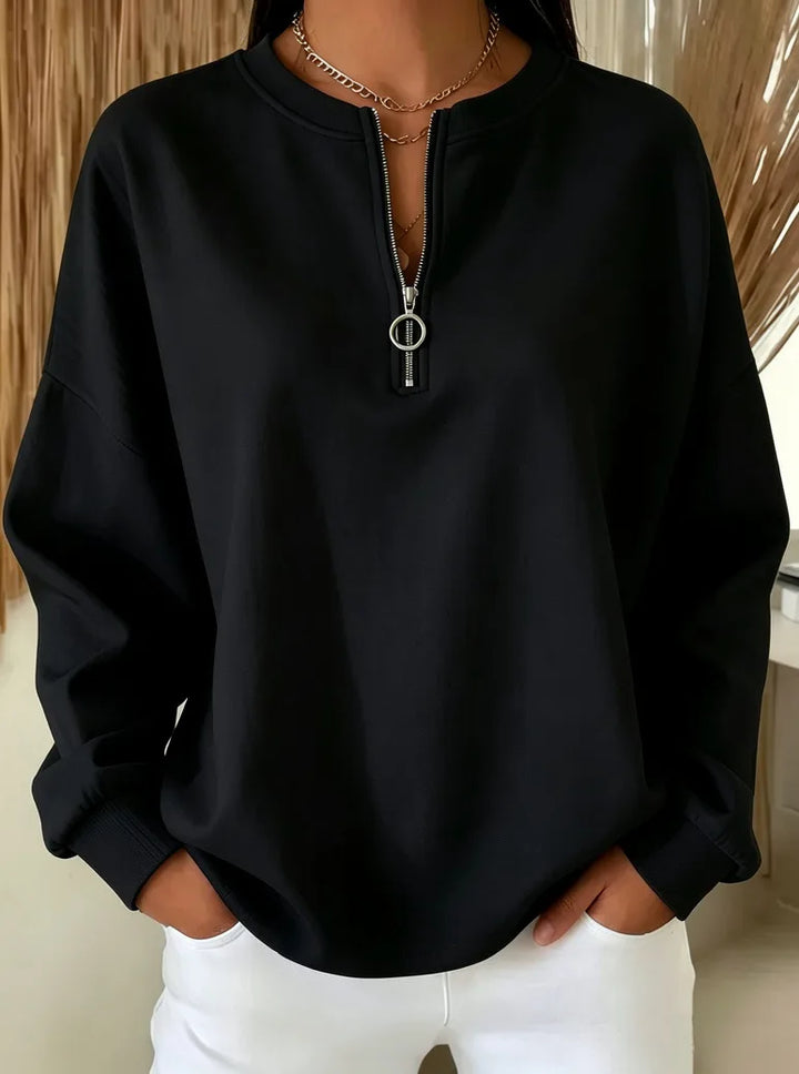 Jane | Women's Quarter-Zip Sweater  - Color:Black;Size:XS