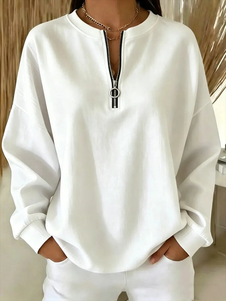 Jane | Women's Quarter-Zip Sweater  - Color:White;Size:XS