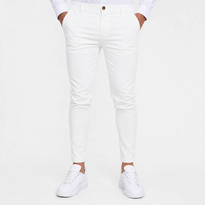 Jasper | Men's Slim Black Dress Pants - Color:White;Size:S
