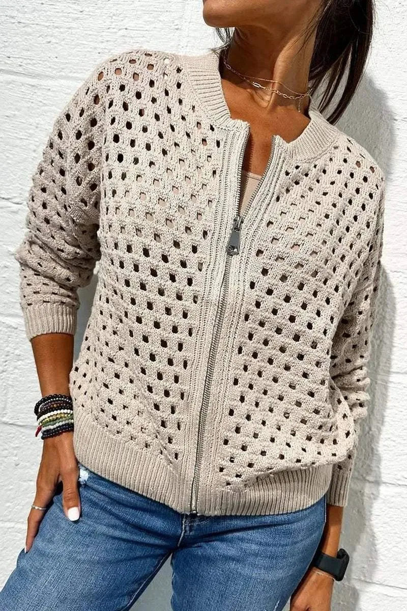 Jemima | Women's Cardigan Jacket  - Color:Beige;Size:XXS