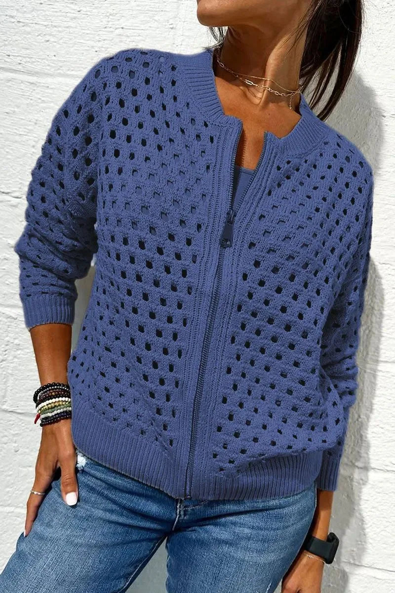 Jemima | Women's Cardigan Jacket  - Color:Blue;Size:XXS