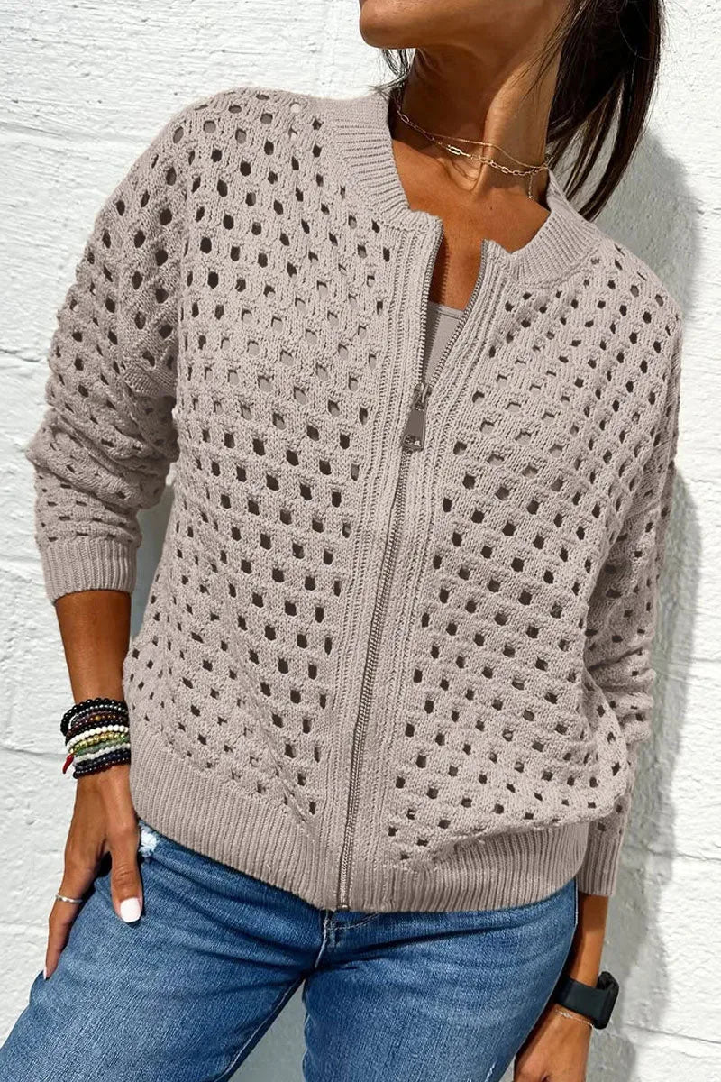 Jemima | Women's Cardigan Jacket  - Color:Khaki;Size:XXS