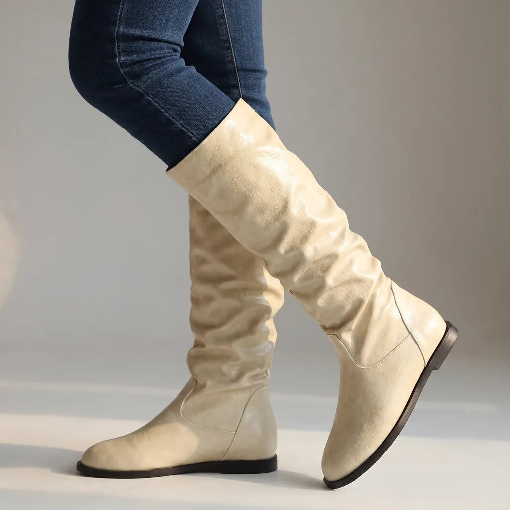 Jennifer | Women's Orthopedic Knee High Boots   - Color:Beige;Size:35