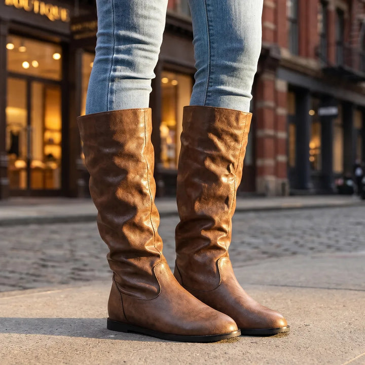 Women's Brown Kemp Tall Biker Boots