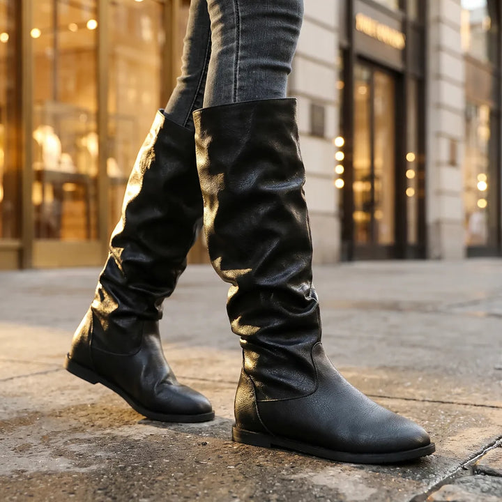 Women's Black Kemp Tall Biker Boots