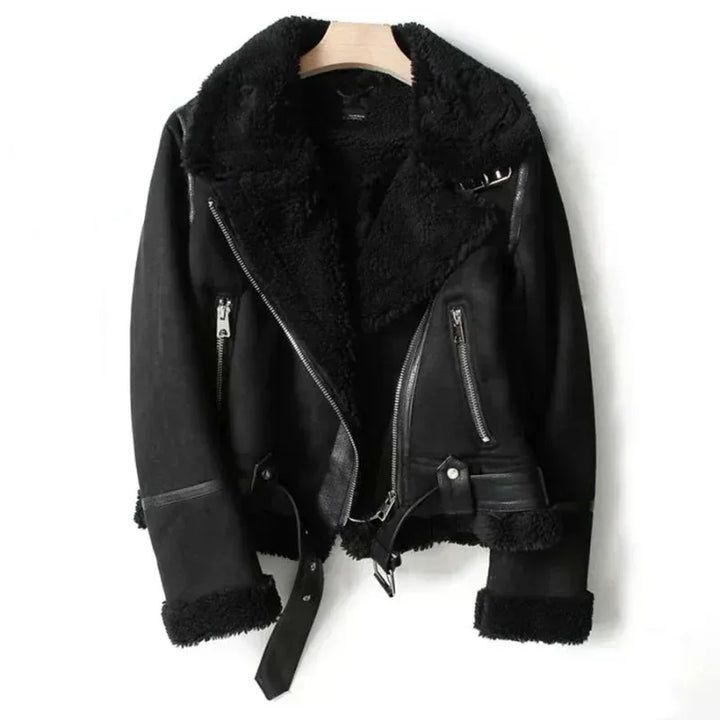 Jodie | Women's Sherpa Lined Jacket - Color:Black;Size:XXS