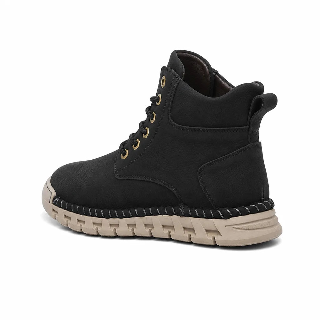 Men's Black Jade Lined High-Top Boots