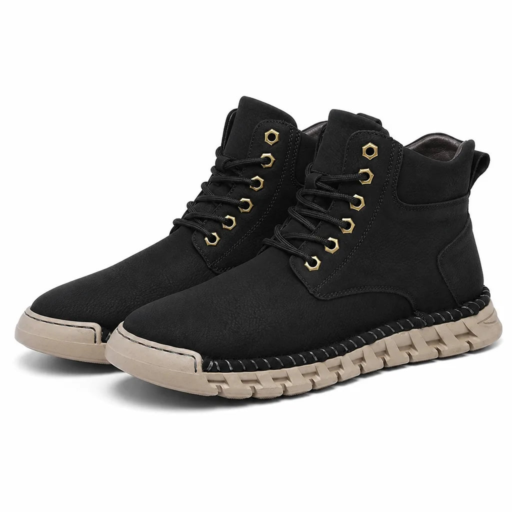 Jonathan | Men's Leather Boots - Color:Black;Size:38