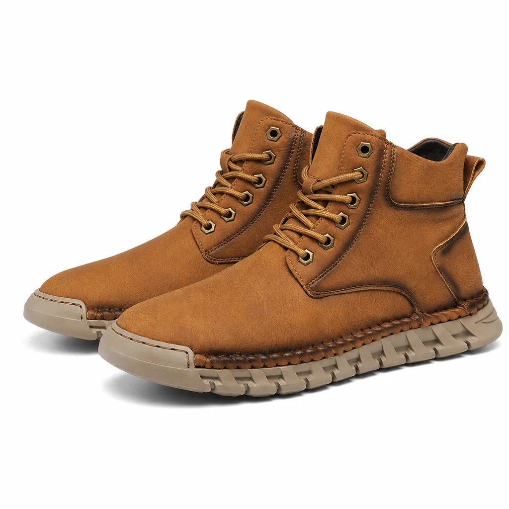Jonathan | Men's Leather Boots - Color:Brown;Size:38